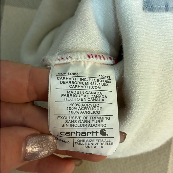 Carhartt White and Red Beanie - Picture 3 of 3